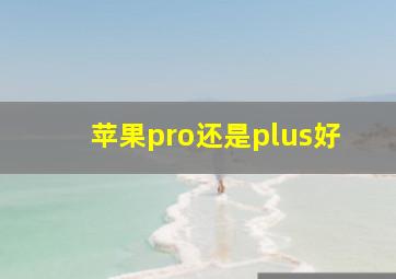 苹果pro还是plus好