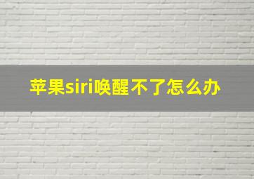 苹果siri唤醒不了怎么办