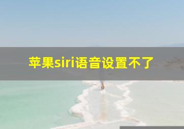 苹果siri语音设置不了