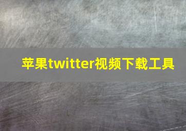 苹果twitter视频下载工具