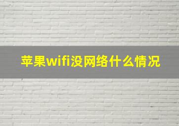 苹果wifi没网络什么情况