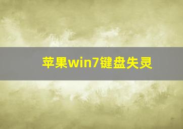 苹果win7键盘失灵