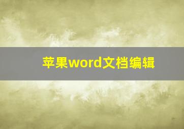 苹果word文档编辑