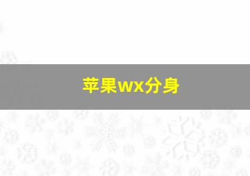 苹果wx分身