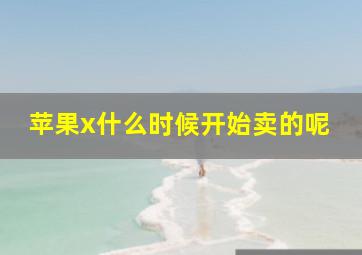 苹果x什么时候开始卖的呢