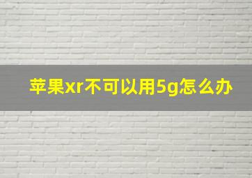 苹果xr不可以用5g怎么办