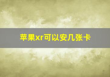 苹果xr可以安几张卡