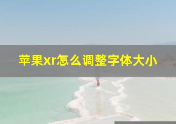 苹果xr怎么调整字体大小