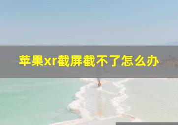 苹果xr截屏截不了怎么办