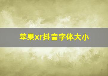 苹果xr抖音字体大小