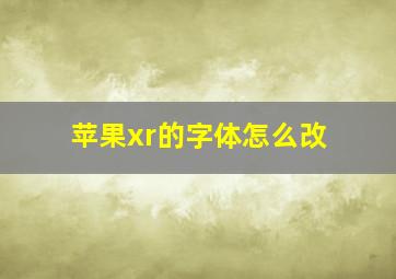 苹果xr的字体怎么改