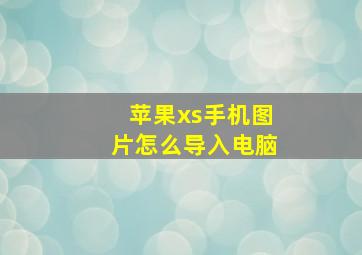 苹果xs手机图片怎么导入电脑