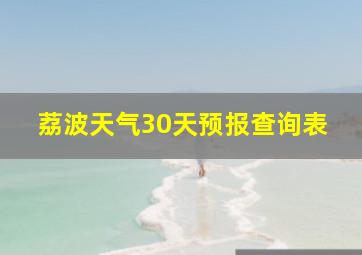 荔波天气30天预报查询表