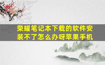 荣耀笔记本下载的软件安装不了怎么办呀苹果手机