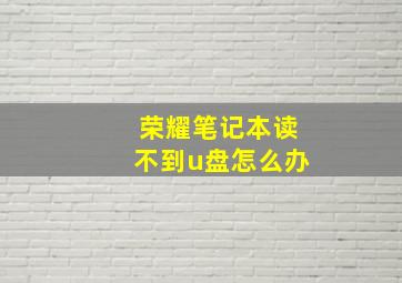 荣耀笔记本读不到u盘怎么办