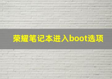 荣耀笔记本进入boot选项