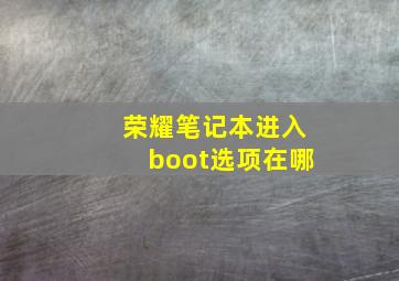 荣耀笔记本进入boot选项在哪