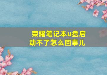 荣耀笔记本u盘启动不了怎么回事儿