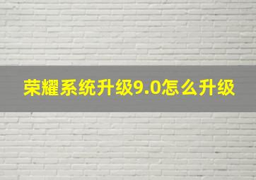 荣耀系统升级9.0怎么升级