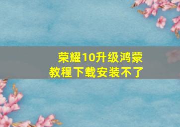 荣耀10升级鸿蒙教程下载安装不了