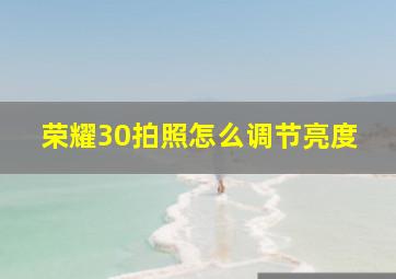 荣耀30拍照怎么调节亮度