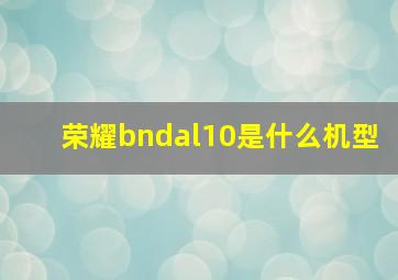 荣耀bndal10是什么机型