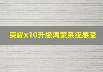 荣耀x10升级鸿蒙系统感受