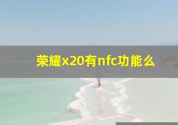 荣耀x20有nfc功能么