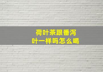 荷叶茶跟番泻叶一样吗怎么喝