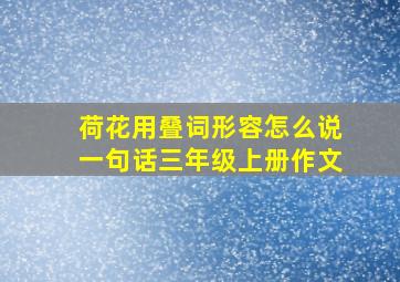 荷花用叠词形容怎么说一句话三年级上册作文