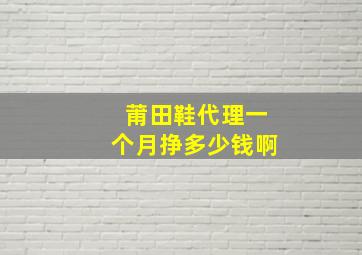 莆田鞋代理一个月挣多少钱啊