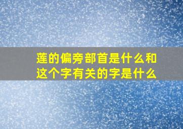 莲的偏旁部首是什么和这个字有关的字是什么