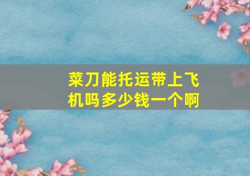 菜刀能托运带上飞机吗多少钱一个啊