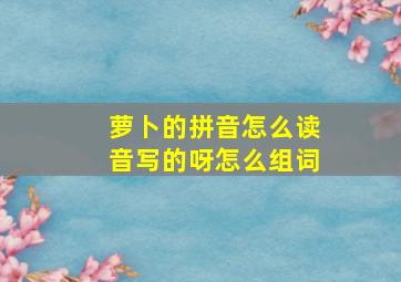 萝卜的拼音怎么读音写的呀怎么组词