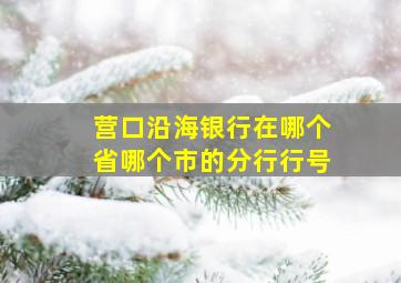 营口沿海银行在哪个省哪个市的分行行号