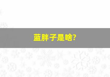 蓝胖子是啥?