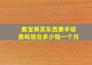 藏宝阁买东西要手续费吗现在多少钱一个月