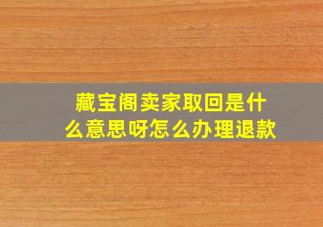 藏宝阁卖家取回是什么意思呀怎么办理退款