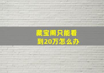 藏宝阁只能看到20万怎么办