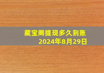 藏宝阁提现多久到账2024年8月29日