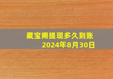 藏宝阁提现多久到账2024年8月30日