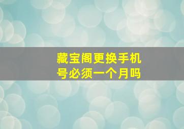 藏宝阁更换手机号必须一个月吗