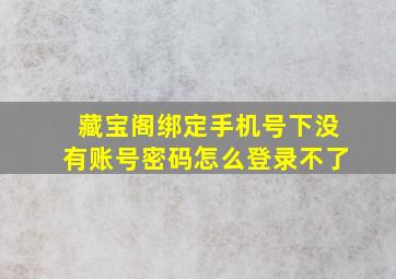 藏宝阁绑定手机号下没有账号密码怎么登录不了