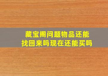 藏宝阁问题物品还能找回来吗现在还能买吗