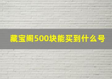 藏宝阁500块能买到什么号