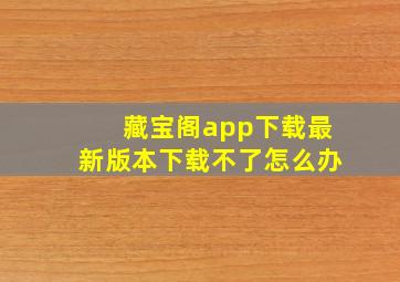 藏宝阁app下载最新版本下载不了怎么办