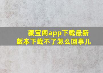 藏宝阁app下载最新版本下载不了怎么回事儿