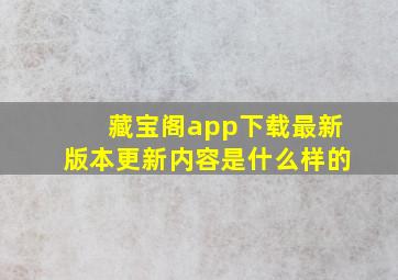 藏宝阁app下载最新版本更新内容是什么样的