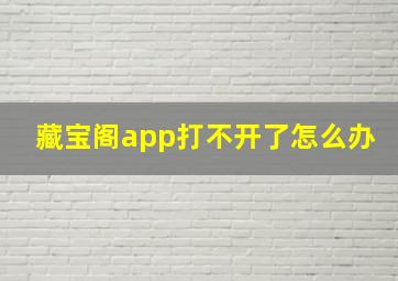 藏宝阁app打不开了怎么办