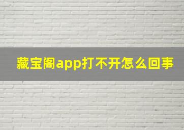 藏宝阁app打不开怎么回事